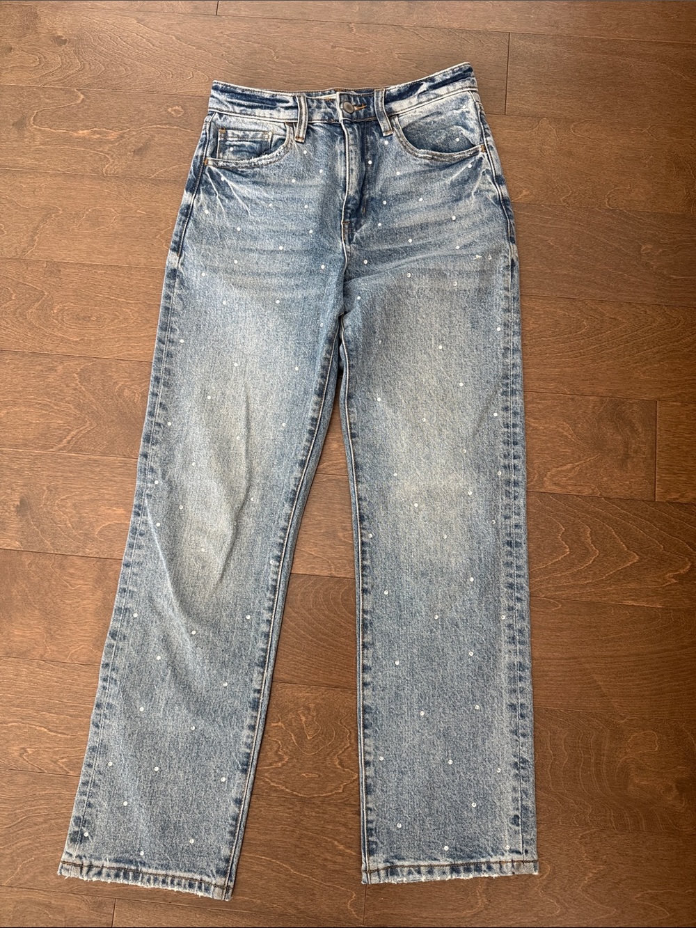 Women’s KanCan Blue Sparkle Jeans - 90s Straight Fit - Size 24